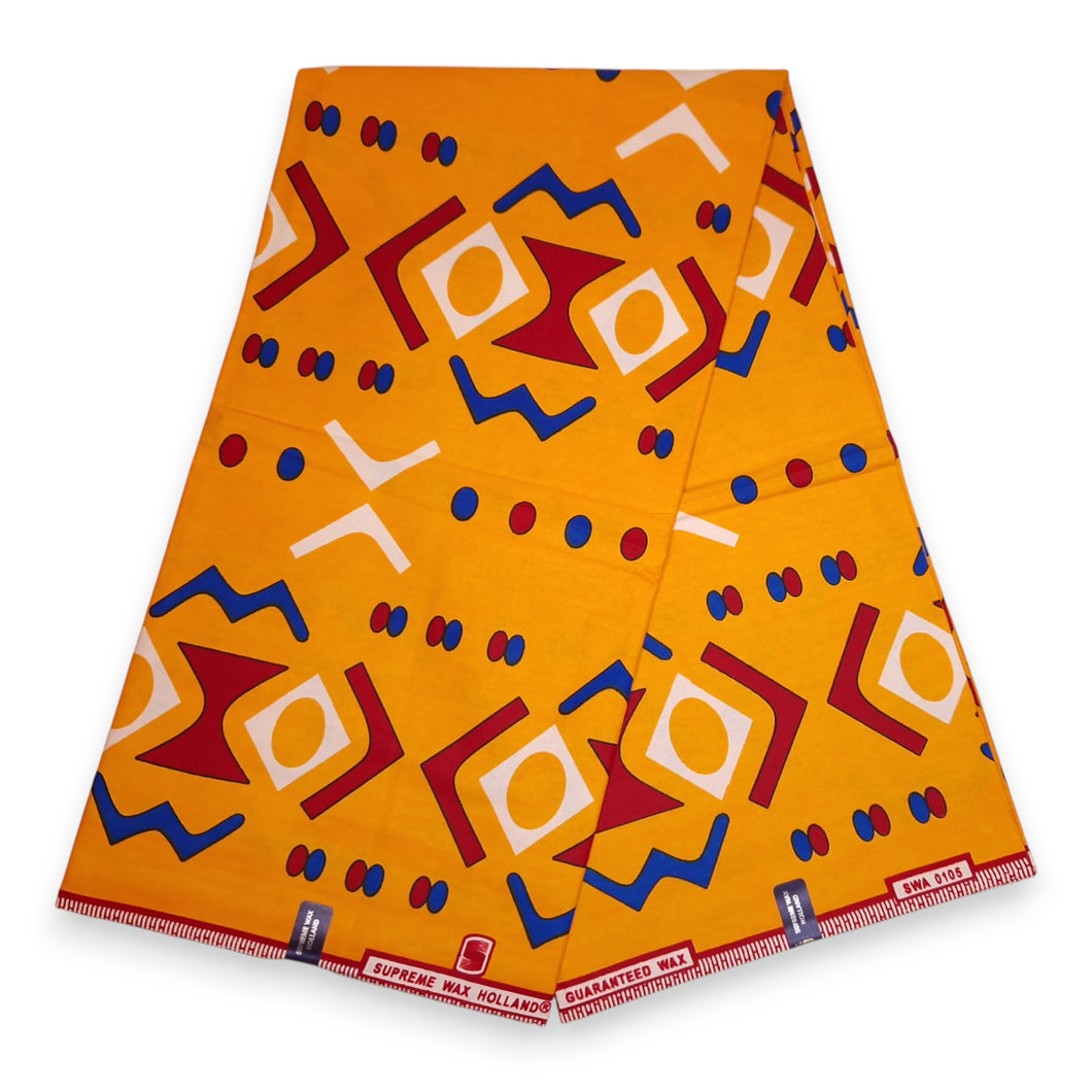 6 Yards - Afrikanischer Wax-Druckstoff - Blue mills