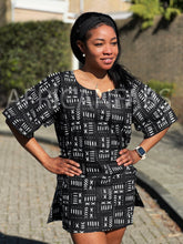 Afbeelding in Gallery-weergave laden, Black Bogolan Dashiki Shirt / Dashiki Dress - African print top - Unisex
