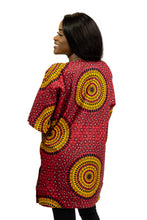 Load image into Gallery viewer, Red Dotted Patterns Dashiki Shirt / Dashiki Dress - African print top
