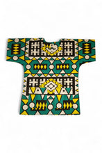 Load image into Gallery viewer, Turquoise Yellow Samakaka Dashiki Shirt / Dashiki Dress - African print top - Unisex
