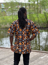 Afbeelding in Gallery-weergave laden, Brown Bogolan Dashiki Shirt / Dashiki Dress - African print top - Unisex

