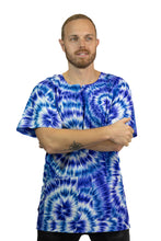 Load image into Gallery viewer, Blue Tie Dye Dashiki Shirt / Dashiki Dress - African print top
