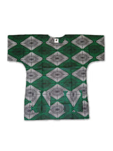 Lade das Bild in den Galerie-Viewer, Green diamonds Dashiki Shirt / Dashiki Dress - African print top - Unisex
