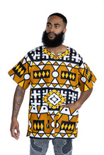 Load image into Gallery viewer, Mustard Samakaka Dashiki Shirt / Dashiki Dress - African print top - Unisex
