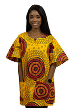 Load image into Gallery viewer, Orange Dotted Patterns Dashiki Shirt / Dashiki Dress - African print top
