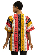 Load image into Gallery viewer, Red Bogolan Symbols Dashiki Shirt / Dashiki Dress - African print top
