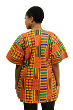 Load image into Gallery viewer, Multicolor Kente Dashiki Shirt / Dashiki Dress - African print top - Unisex
