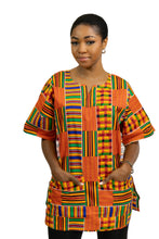 Load image into Gallery viewer, Multicolor Kente Dashiki Shirt / Dashiki Dress - African print top - Unisex
