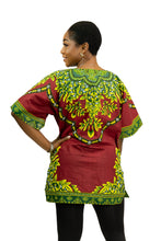 Load image into Gallery viewer, Red Dashiki Shirt / Dashiki Dress - African print top - Unisex
