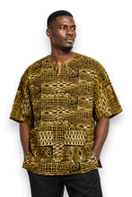 Load image into Gallery viewer, Black Yellow Ndop Cameroon Dashiki Shirt / Dashiki Dress - African print top - Unisex
