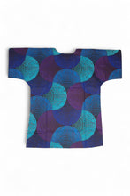 Load image into Gallery viewer, Blue &amp; Turquoise Concentric Circle Design Dashiki Shirt / Dashiki Dress - African print top - Unisex
