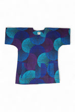 Load image into Gallery viewer, Blue &amp; Turquoise Concentric Circle Design Dashiki Shirt / Dashiki Dress - African print top - Unisex
