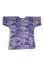 Load image into Gallery viewer, Blue Ndop Cameroon Dashiki Shirt / Dashiki Dress - African print top - Unisex
