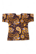 Load image into Gallery viewer, Navy blue Yellow Paisley Dashiki Shirt / Dashiki Dress - African print top - Unisex
