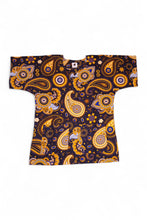 Load image into Gallery viewer, Navy blue Yellow Paisley Dashiki Shirt / Dashiki Dress - African print top - Unisex

