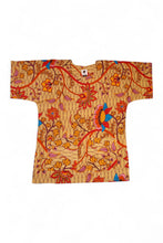 Load image into Gallery viewer, Beige &amp; Orange Botanical Flow Dashiki Shirt / Dashiki Dress - African print top - Unisex
