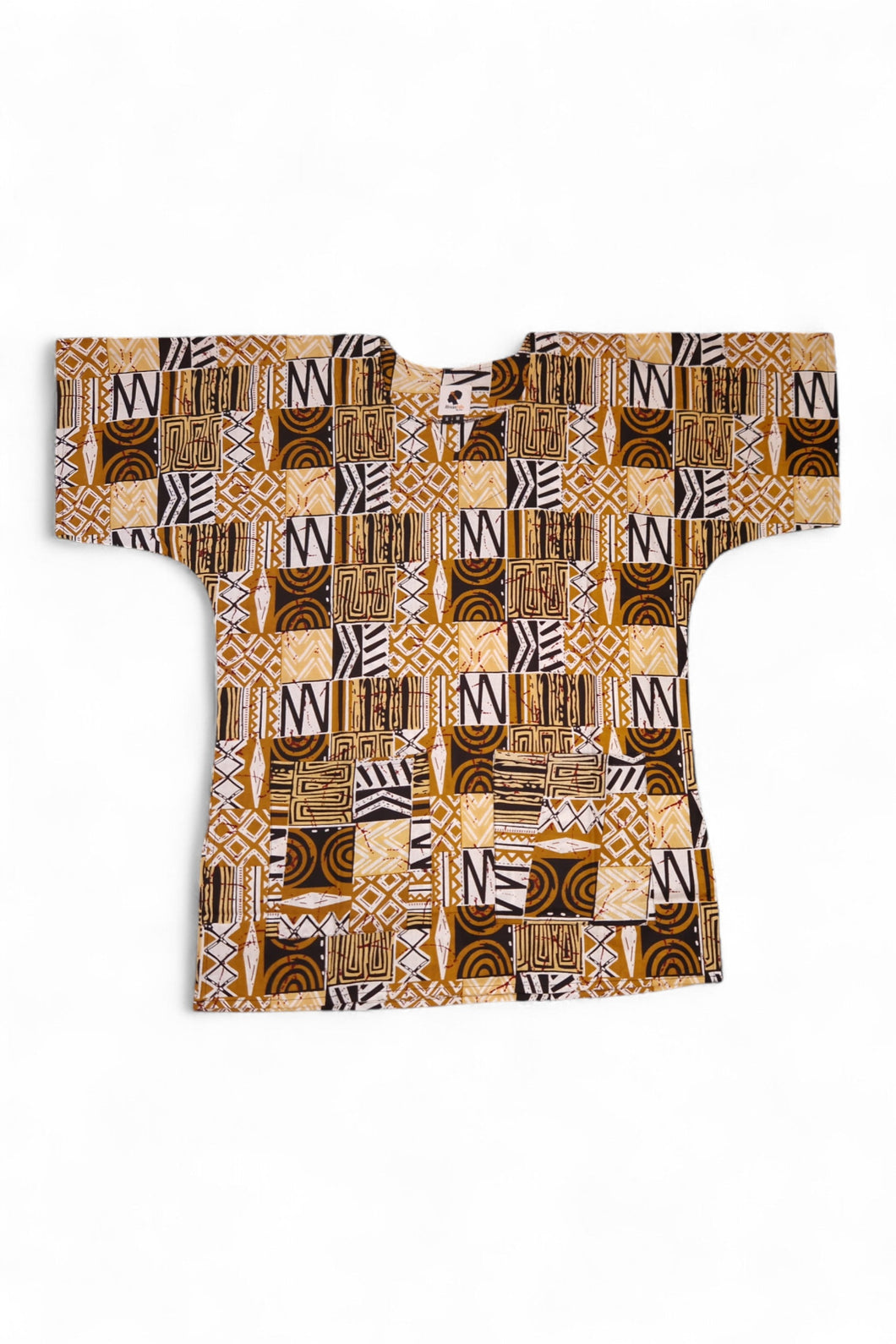 Sand Bogolan Mosaic Dashiki Shirt / Dashiki Dress - African print top - Unisex