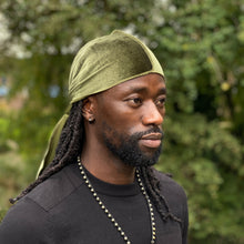 Lade das Bild in den Galerie-Viewer, Velvet Durag / Du-rag / Do-rag / Bandana - Unisex - Grün
