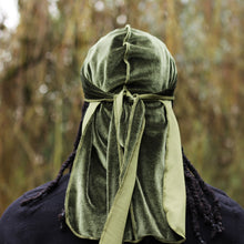 Lade das Bild in den Galerie-Viewer, Velvet Durag / Du-rag / Do-rag / Bandana - Unisex - Grün
