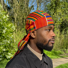 Lade das Bild in den Galerie-Viewer, Durag / Du-rag / Do-rag / Bandana - Unisex - Gelb / grün Kente
