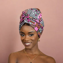 Load image into Gallery viewer, Easy headwrap - Satin lined hair bonnet - Pink
