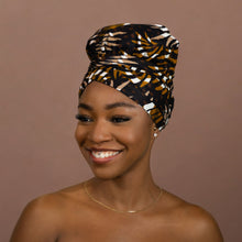 Load image into Gallery viewer, Easy headwrap - Satin lined hair bonnet - Brown
