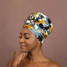 Load image into Gallery viewer, Easy headwrap - Satin lined hair bonnet - Mix
