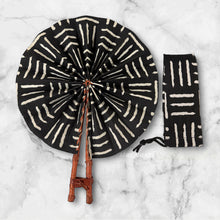 Load image into Gallery viewer, African Hand fan - Ankara print Hand fan - Abena- Black
