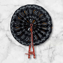 Load image into Gallery viewer, African Hand fan - Ankara print Hand fan - Kwaku - Black
