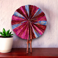 Load image into Gallery viewer, African Hand fan - Ankara print Hand fan - Kosi - Pink
