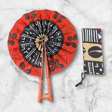 Load image into Gallery viewer, African Hand fan - Ankara print Hand fan - Akosua - Black
