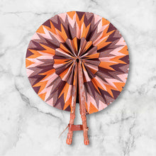Load image into Gallery viewer, African Hand fan - Ankara print Hand fan - Wednesday - Orange

