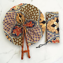 Load image into Gallery viewer, African Hand fan - Ankara print Hand fan - Beige Red Kyeremeh
