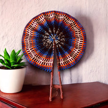 Afbeelding in Gallery-weergave laden, Afrikaanse Handwaaier - Ankara print Handwaaier - Accra - Blauw
