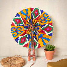 Load image into Gallery viewer, African Hand fan - Ankara print Hand fan - Thursday - kente
