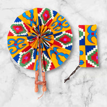 Load image into Gallery viewer, African Hand fan - Ankara print Hand fan - Thursday - kente
