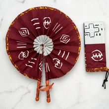 Load image into Gallery viewer, African Hand fan - Ankara print Hand fan - Brown Black Tawiah
