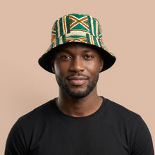 Load image into Gallery viewer, Bucket hat / Fisherman hat with African print - Green Bogolan Heritage - Kids &amp; Adults sizes (Unisex)
