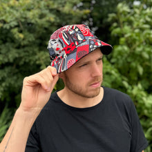 Load image into Gallery viewer, Bucket hat / Fisherman hat with African print - Red shapes - Kids &amp; Adults sizes (Unisex)
