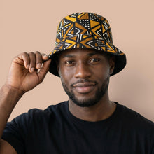 Load image into Gallery viewer, Bucket hat / Fisherman hat with African print - Brown Bogolan Geometry - Kids &amp; Adults sizes (Unisex)
