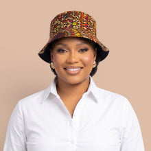 Load image into Gallery viewer, Bucket hat / Fisherman hat with African print - Brown Savanna Sun - Kids &amp; Adults sizes (Unisex)
