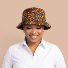 Load image into Gallery viewer, Bucket hat / Fisherman hat with African print - Brown Savanna Sun - Kids &amp; Adults sizes (Unisex)
