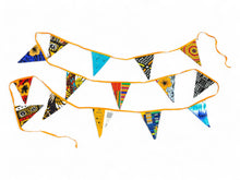 Load image into Gallery viewer, African print Bunting Flags / Fabric Garlands - Orange ribbon - 5 meters
