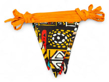 Load image into Gallery viewer, African print Bunting Flags / Fabric Garlands - Orange ribbon - 5 meters
