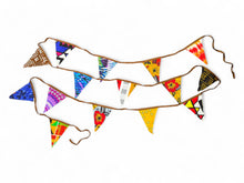 Load image into Gallery viewer, African print Bunting Flags / Fabric Garlands - Brown ribbon - 5 meters
