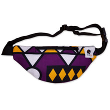 Load image into Gallery viewer, African Print Fanny Pack - Purple samakaka - Ankara Waist Bag / Bum bag / Festival Bag with Adjustable strap
