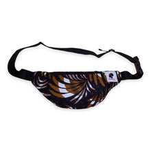 Load image into Gallery viewer, African Print Fanny Pack - Mix Brown Feathers - Ankara Waist Bag / Bum bag / Festival Bag
