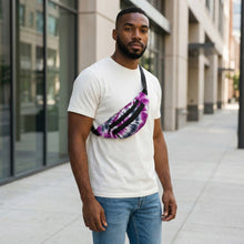 Load image into Gallery viewer, African Print Fanny Pack - Purple Tie Dye - Ankara Waist Bag / Bum bag / Festival Bag with Adjustable strap
