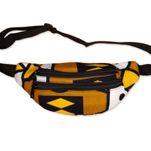 Load image into Gallery viewer, African Print Fanny Pack - Mustard yellow samakaka - Ankara Waist Bag / Bum bag / Festival Bag with Adjustable strap
