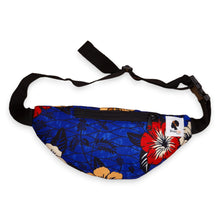 Load image into Gallery viewer, African Print Fanny Pack - Blue - Ankara Waist Bag / Bum bag / Festival Bag with Adjustable strap
